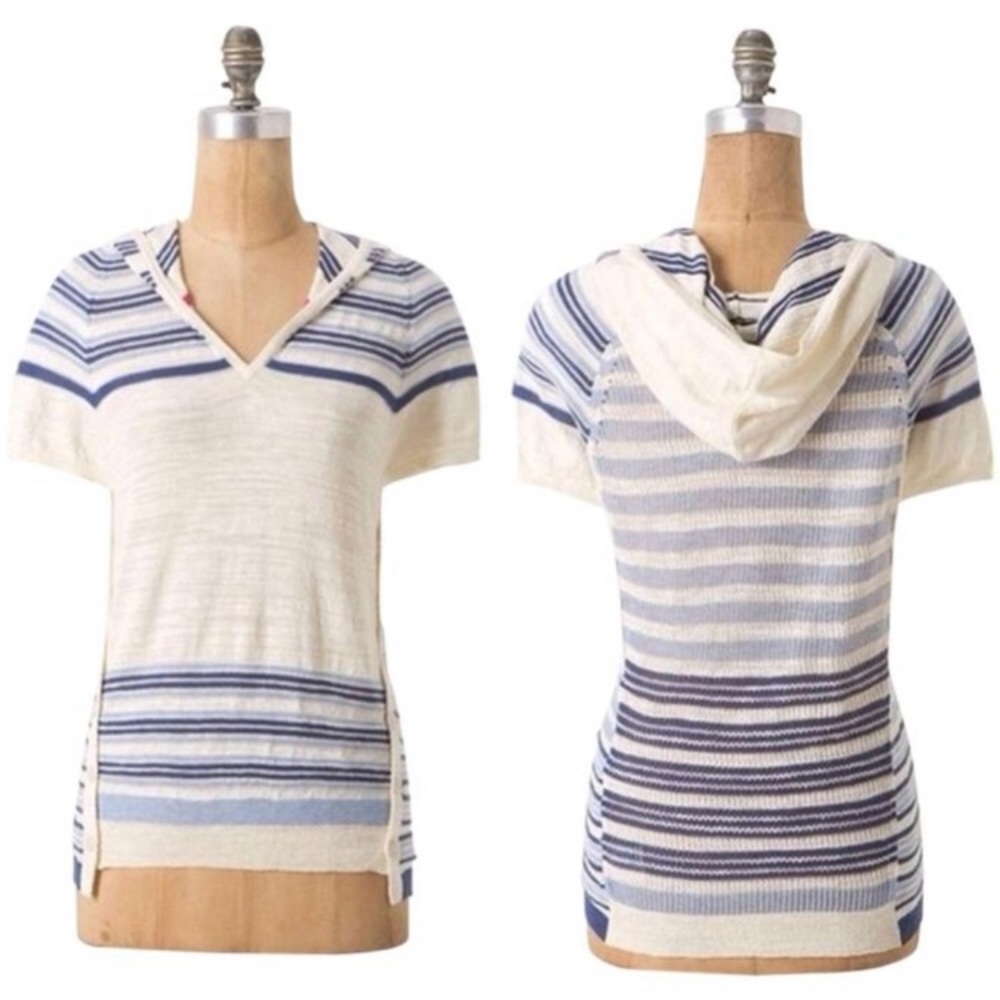 Anthropologie Sparrow Striped Hooded Sweater